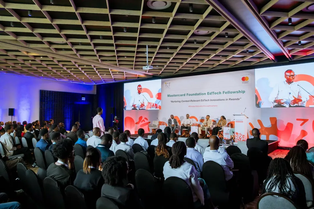 Audience at the Mastercard Foundation EdTech Fellowship panel, streamed live